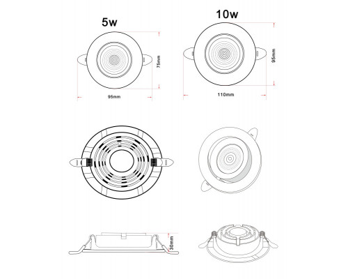 Оформить заказ Встраиваемый светильник Zortes ZRS.57796.10| VIVID-LIGHT.RU