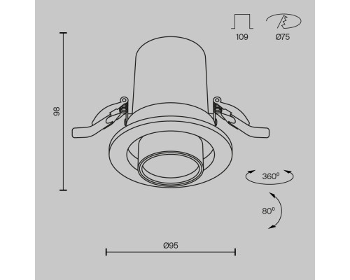 Заказать Встраиваемый светильник Maytoni Technical DL045-01-10W3K-B| VIVID-LIGHT.RU
