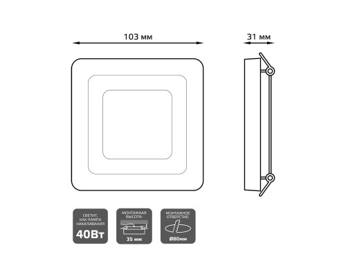 Оформить заказ Встраиваемый светильник Gauss BL320| VIVID-LIGHT.RU