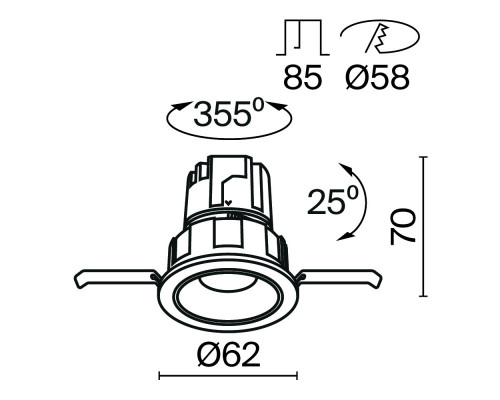 Оформить заказ Встраиваемый светильник Maytoni Technical DL057-7W3K-B| VIVID-LIGHT.RU