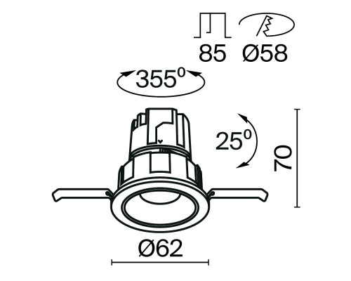 Сделать заказ Встраиваемый светильник Maytoni Technical DL057-7W4K-B| VIVID-LIGHT.RU