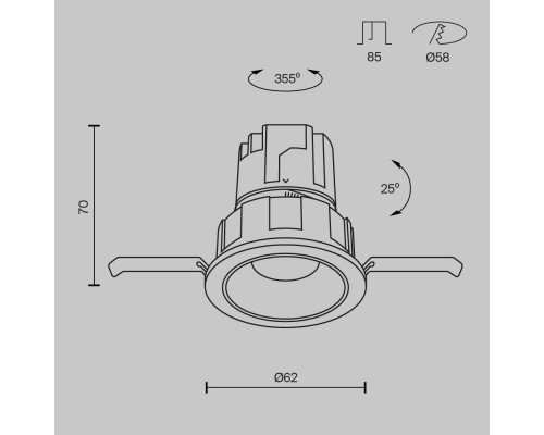 Сделать заказ Встраиваемый светильник Maytoni Technical DL057-7W4K-B| VIVID-LIGHT.RU