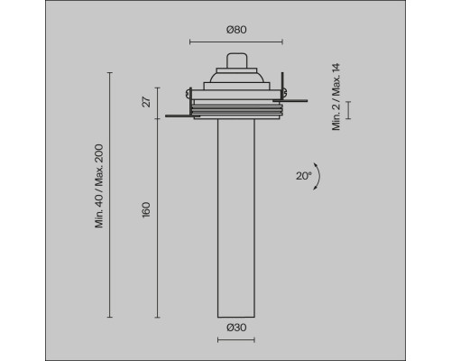Оформить заказ Встраиваемый светильник Maytoni Technical C140TRS-L200-7W3K-W| VIVID-LIGHT.RU