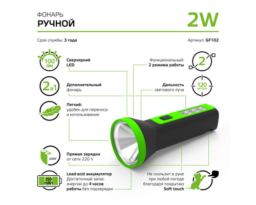 Купить Фонарь Gauss GF102| VIVID-LIGHT.RU