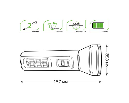 Купить Фонарь Gauss GF102| VIVID-LIGHT.RU