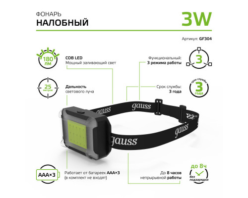 Купить Фонарь Gauss GF304| VIVID-LIGHT.RU