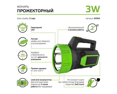 Заказать Фонарь Gauss GF604| VIVID-LIGHT.RU