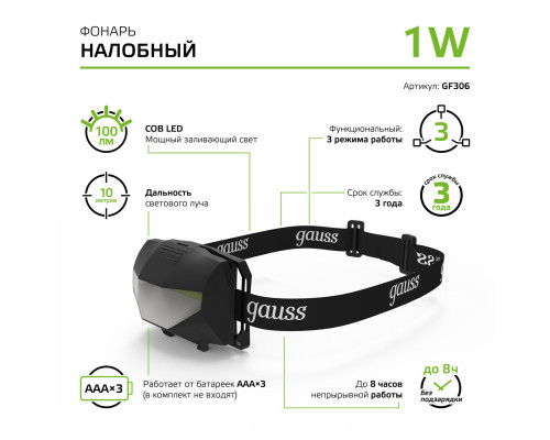 Сделать заказ Фонарь Gauss GF306| VIVID-LIGHT.RU