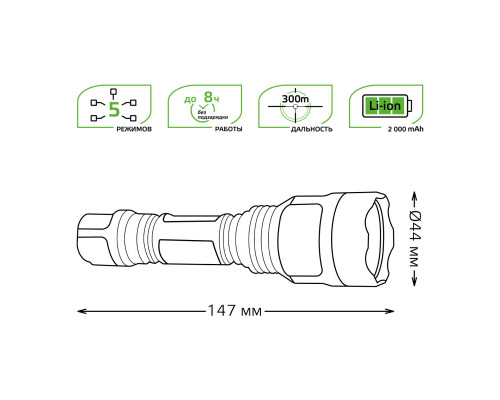 Оформить заказ Фонарь Gauss GF205| VIVID-LIGHT.RU