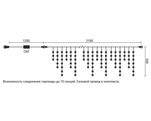 Сделать заказ Светодиодная бахрома Laitcom PIL150-10-2M| VIVID-LIGHT.RU