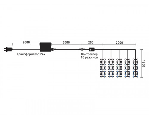 Сделать заказ Светодиодный занавес Laitcom ESI150-SH10-1WB| VIVID-LIGHT.RU