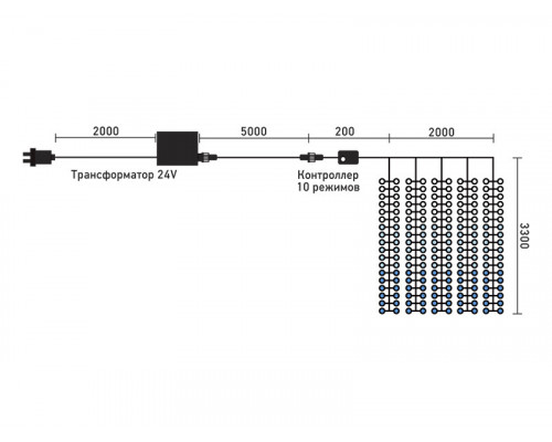 Сделать заказ Светодиодный занавес Laitcom ESI321-SH10-1WB| VIVID-LIGHT.RU