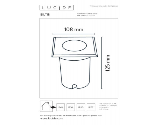 Заказать Тротуарный светильник LUCIDE 11800/01/30| VIVID-LIGHT.RU