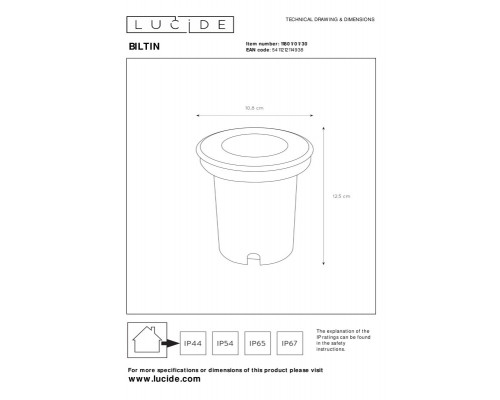 Сделать заказ Тротуарный светильник LUCIDE 11801/01/30| VIVID-LIGHT.RU