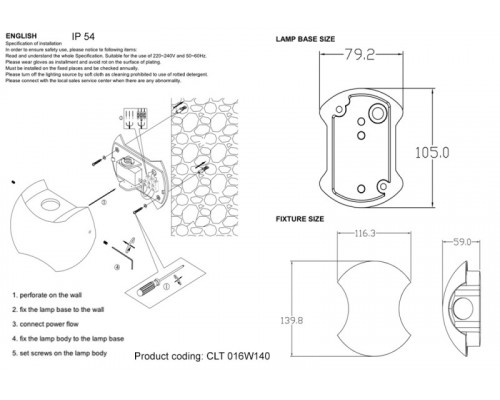Заказать Светильник настенный Crystal Lux CLT 016W140 WH| VIVID-LIGHT.RU