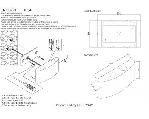 Сделать заказ Светильник настенный Crystal Lux CLT 023W2 BL| VIVID-LIGHT.RU