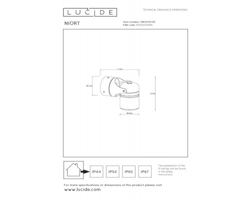 Оформить заказ Светильник настенный LUCIDE 14825/01/30| VIVID-LIGHT.RU