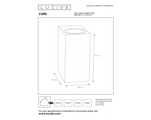 Оформить заказ Светильник настенный LUCIDE 69800/02/30| VIVID-LIGHT.RU
