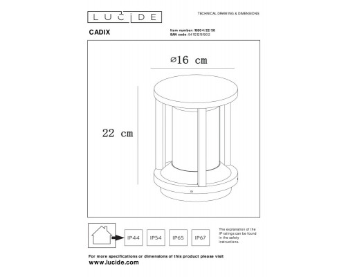 Оформить заказ Уличный светильник LUCIDE 15804/22/30| VIVID-LIGHT.RU