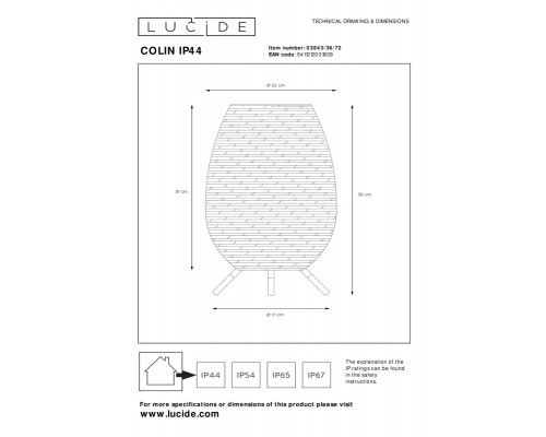 Заказать Уличный светильник LUCIDE 03843/36/72| VIVID-LIGHT.RU
