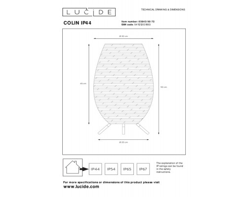 Сделать заказ Уличный светильник LUCIDE 03843/50/72| VIVID-LIGHT.RU