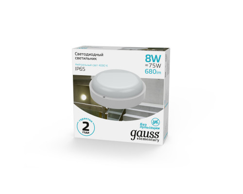 Сделать заказ Пылевлагозащищенный светильник Gauss 126411208| VIVID-LIGHT.RU