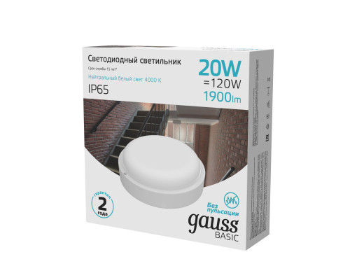 Заказать Пылевлагозащищенный светильник Gauss 126418220B| VIVID-LIGHT.RU