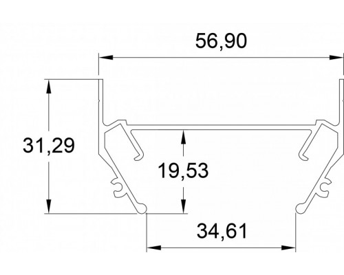 Купить Профиль для шинопроводов Denkirs TR3050-AL| VIVID-LIGHT.RU