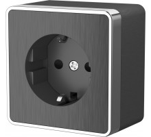 Розетка Werkel WL15-02-02 (графит рифленый)