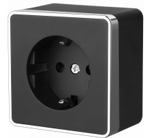 Розетка Werkel WL15-02-01 (черный/хром)