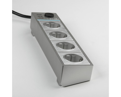 Сделать заказ Розетка Werkel WL20-04-03 серебряный/серебряный рифленый| VIVID-LIGHT.RU