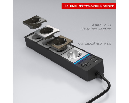 Заказать Розетка Werkel WL20-04-03 черный/шампань рифленый| VIVID-LIGHT.RU