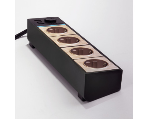 Заказать Розетка Werkel WL20-04-03 черный/шампань рифленый| VIVID-LIGHT.RU