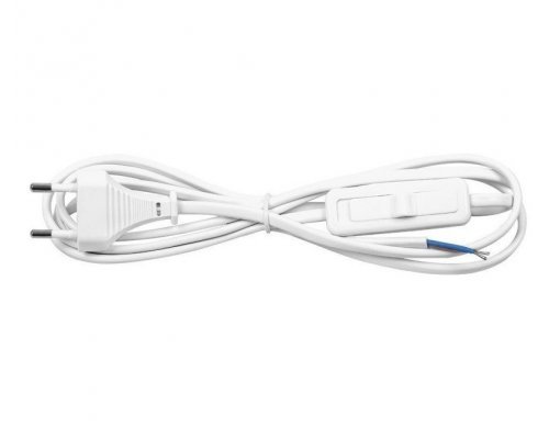 Купить Сетевой шнур с выключателем, 230V 1.9м белый, KF-HK-1| VIVID-LIGHT.RU