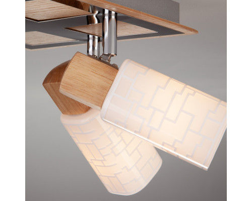 Оформить заказ Спот Eurosvet 20029/4 хром/светлое дерево| VIVID-LIGHT.RU