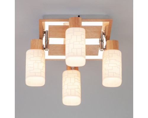 Оформить заказ Спот Eurosvet 20029/4 хром/светлое дерево| VIVID-LIGHT.RU