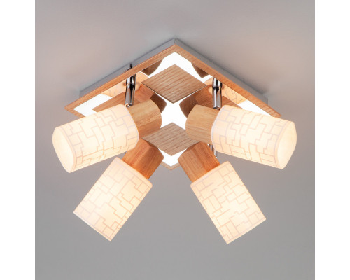 Оформить заказ Спот Eurosvet 20029/4 хром/светлое дерево| VIVID-LIGHT.RU