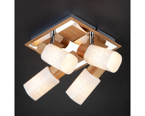 Оформить заказ Спот Eurosvet 20029/4 хром/светлое дерево| VIVID-LIGHT.RU