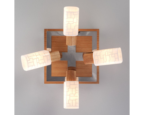 Оформить заказ Спот Eurosvet 20029/4 хром/светлое дерево| VIVID-LIGHT.RU