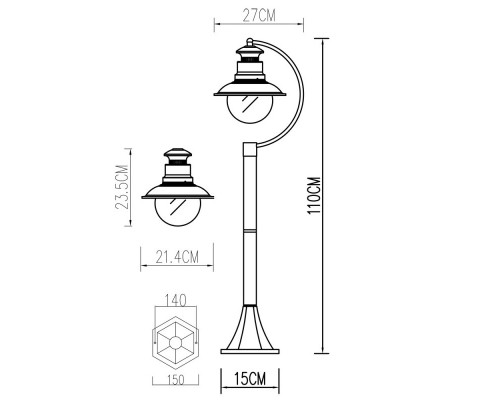 Сделать заказ Садовый светильник ARTE Lamp A1523PA-1BN| VIVID-LIGHT.RU