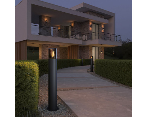 Оформить заказ Садовый светильник Elektrostandard Roil (35125/F) чёрный/дымчатый плафон| VIVID-LIGHT.RU