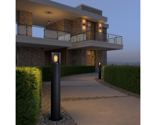 Оформить заказ Садовый светильник Elektrostandard Roil (35125/F) чёрный/дымчатый плафон| VIVID-LIGHT.RU