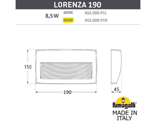 Заказать Светильник для ступеней Fumagalli AS2.000.000.AXK1L| VIVID-LIGHT.RU