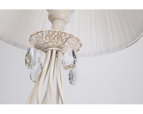 Купить Торшер Eurosvet 10073/1 белый с золотом/прозрачный хрусталь Strotskis| VIVID-LIGHT.RU