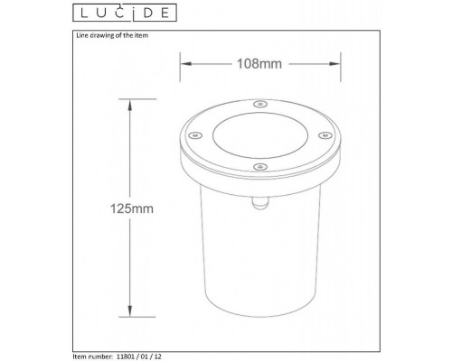 Купить Тротуарный светильник LUCIDE 11801/01/12| VIVID-LIGHT.RU