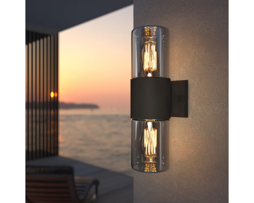 Сделать заказ Светильник настенный Elektrostandard Roil (35125/D) чёрный/дымчатый плафон| VIVID-LIGHT.RU