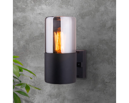 Купить Светильник настенный Elektrostandard Roil (35125/U) чёрный/дымчатый плафон| VIVID-LIGHT.RU