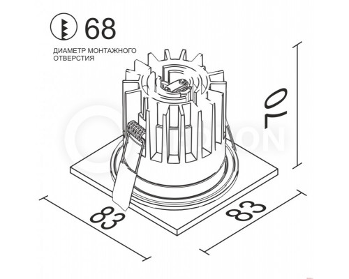 Купить Влагозащищенный светильник LeDron FAST TOP SQ MINI BLACK| VIVID-LIGHT.RU