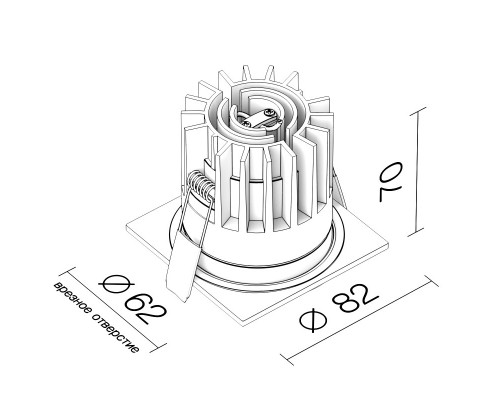 Купить Влагозащищенный светильник LeDron FAST TOP SQ MINI Wh-Gl| VIVID-LIGHT.RU