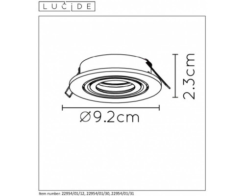 Заказать Встраиваемый светильник LUCIDE 22954/01/30| VIVID-LIGHT.RU